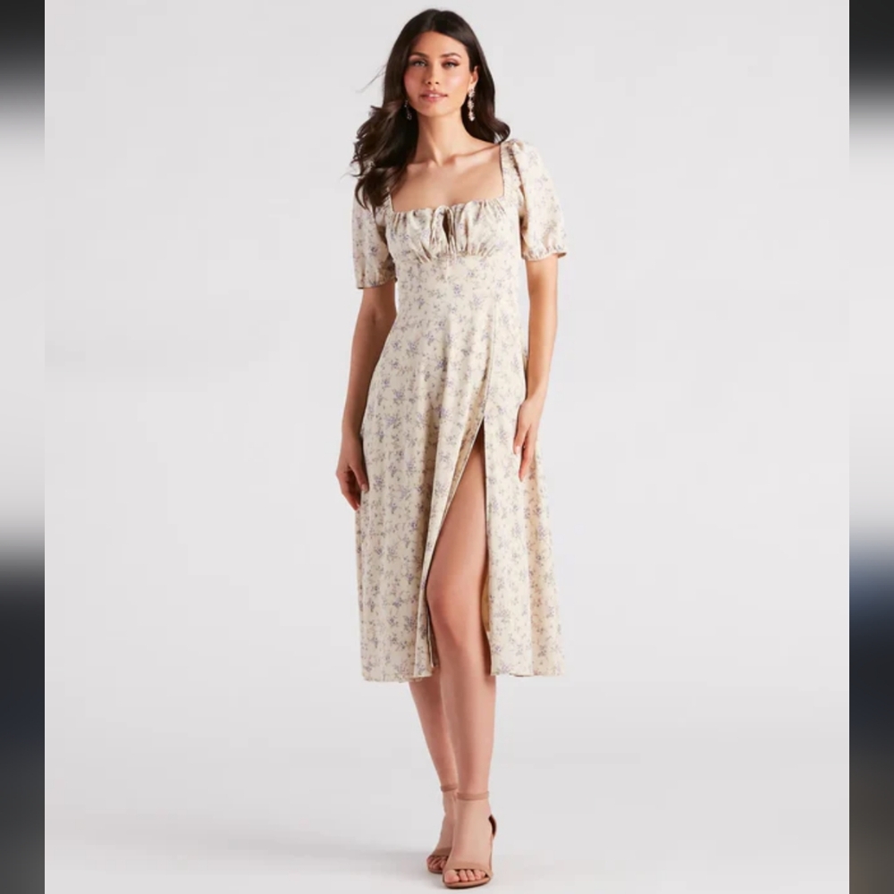 windsor breezy weekend vibes floral midi dress